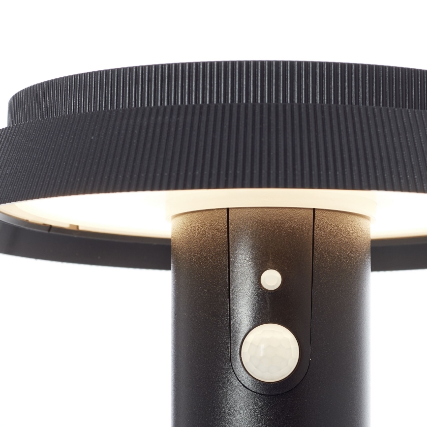 Brilliant - LED Solar lamp met sensor ALVERO LED/4W/3,7V 2000 mAh 50 cm IP44 zwart