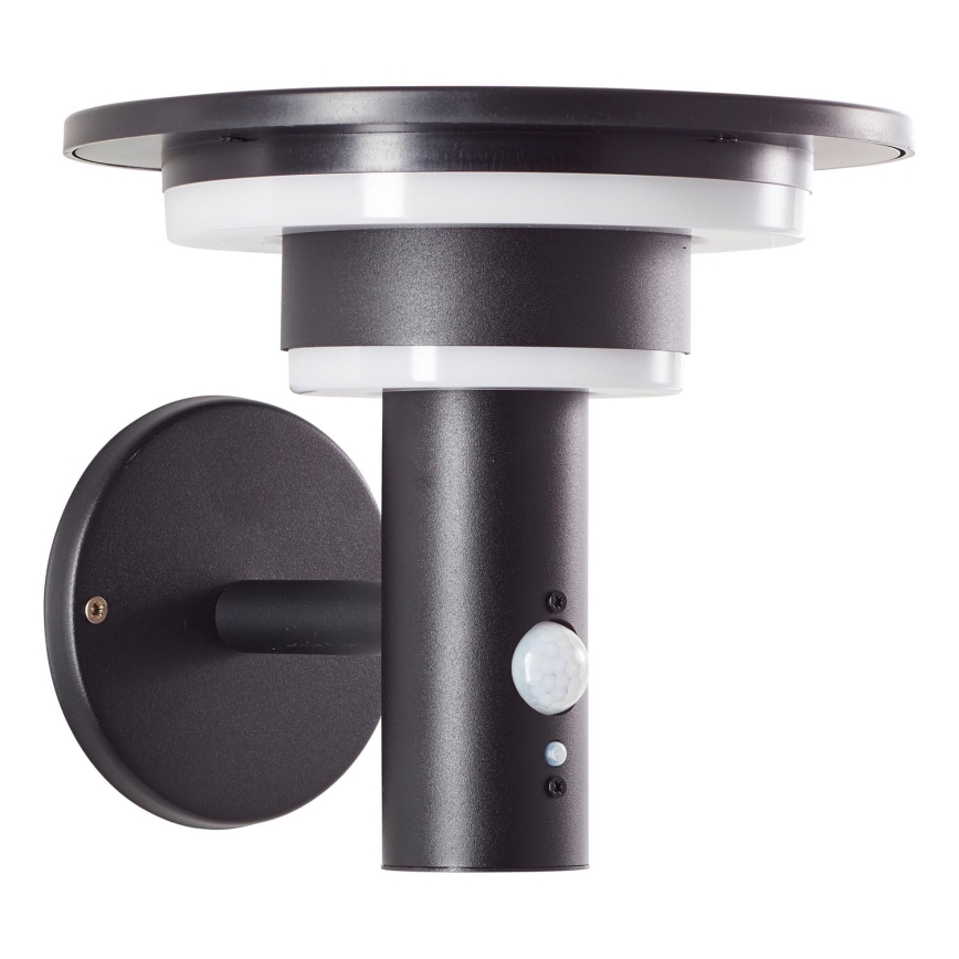 Brilliant - LED Solarlamp voor aan de muur met sensor GARVINA LED/3W/3,7V 2000 mAh IP44 zwart