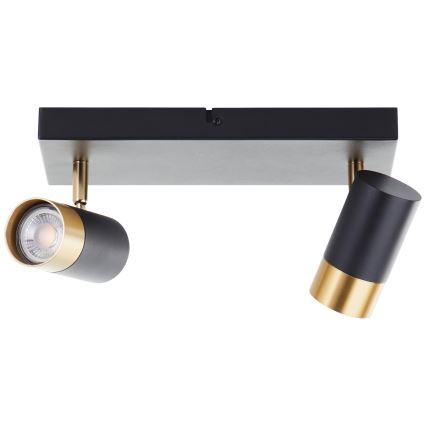 Brilliant - LED-spot VIGOLO 2xGU10/5W/230V zwart/goud