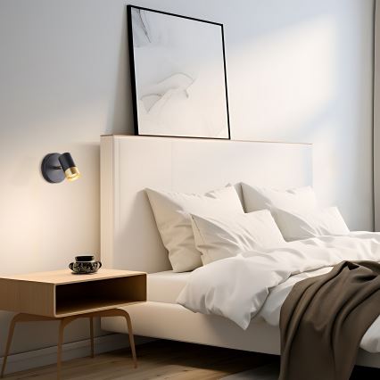 Brilliant - LED wandspot VIGOLO 1xGU10/5W/230V zwart/goud