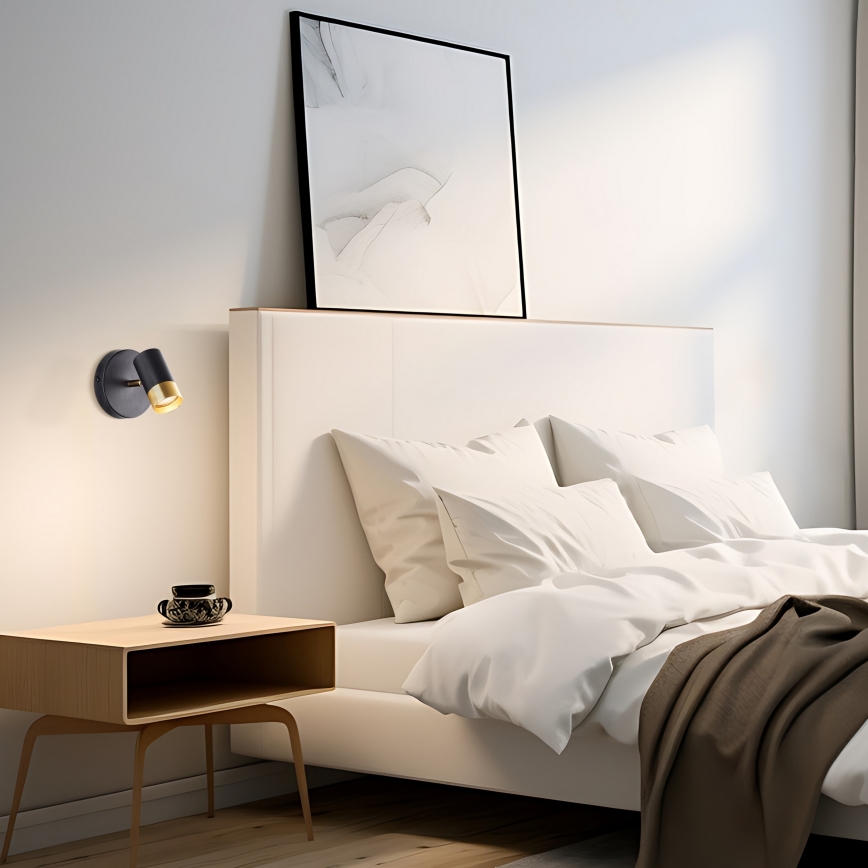 Brilliant - LED wandspot VIGOLO 1xGU10/5W/230V zwart/goud