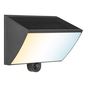 Brilliant - LED-zonne-wandlamp met sensor SIERRA LED/6W/3,7V 2700/4000/6500K 2000 mAh IP54 zwart