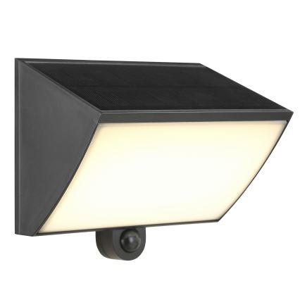 Brilliant - LED-zonne-wandlamp met sensor SIERRA LED/6W/3,7V 2700/4000/6500K 2000 mAh IP54 zwart