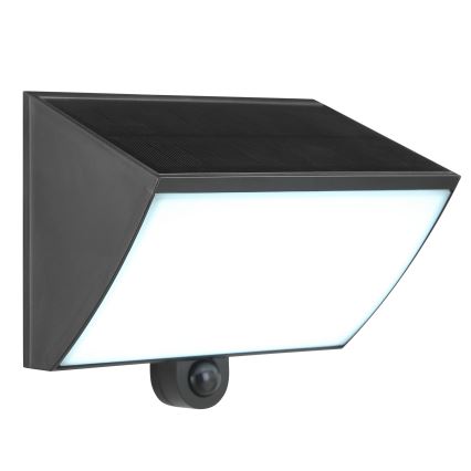 Brilliant - LED-zonne-wandlamp met sensor SIERRA LED/6W/3,7V 2700/4000/6500K 2000 mAh IP54 zwart