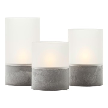 Brilliant - Lot de 3 bougies LED BOUGIE LED/2xAA IP44 gris/blanc