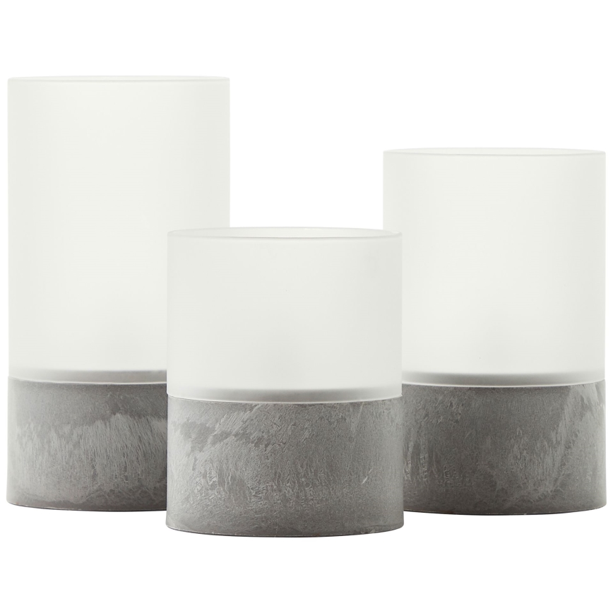 Brilliant - Lot de 3 bougies LED BOUGIE LED/2xAA IP44 gris/blanc