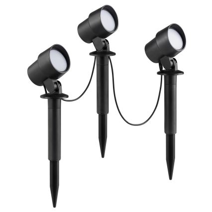 Brilliant - Lot de 3 lampes d'extérieur KAMARA LED/8,5W/230V IP44 noires