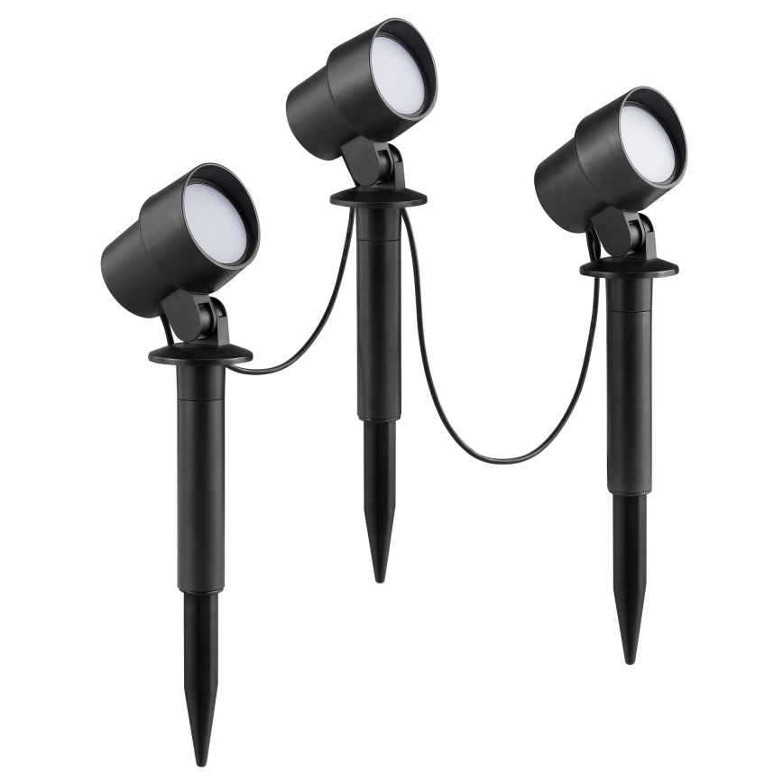 Brilliant - Lot de 3 lampes d'extérieur KAMARA LED/8,5W/230V IP44 noires