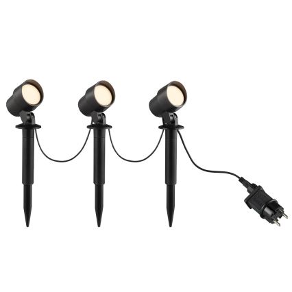 Brilliant - Lot de 3 lampes d'extérieur KAMARA LED/8,5W/230V IP44 noires