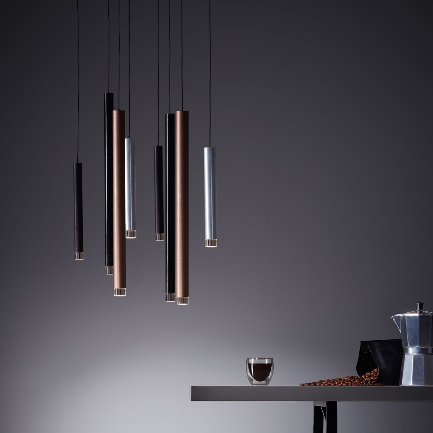 Brilliant - LED Lustre dimmable suspendu sur câble CEMBALO LED/32W/230V chrome mat/noir/marron