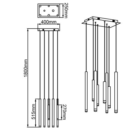 Brilliant - LED Lustre dimmable suspendu sur câble CEMBALO LED/32W/230V chrome mat/noir/marron