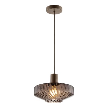 Brilliant - Pendellamp aan snoer LYN 1xE27/20W/230V Ø 28 cm bruin/rookbruin