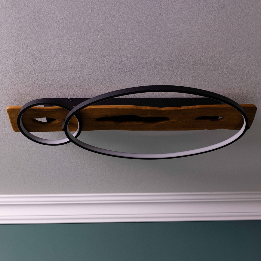 Brilliant - Dimbare LED-plafondlamp PIRUS LED/30W/230V 30x70 cm rubberhout
