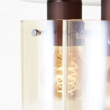 Brilliant - Plafondlamp PETJE 5xE27/40W/230V Ø 52 cm bruin/rookglas