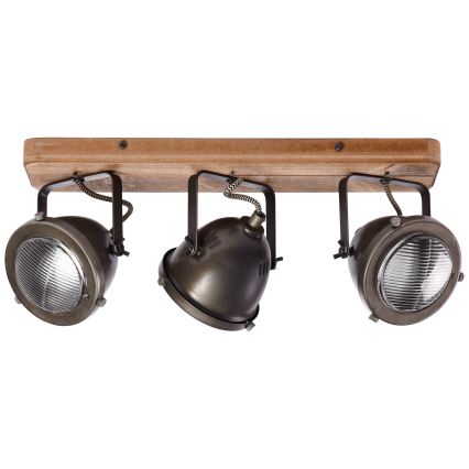 Brilliant - Plafondspot CARMEN WOOD 3xGU10/5W/230V bruin