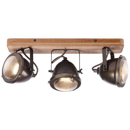 Brilliant - Plafondspot CARMEN WOOD 3xGU10/5W/230V bruin