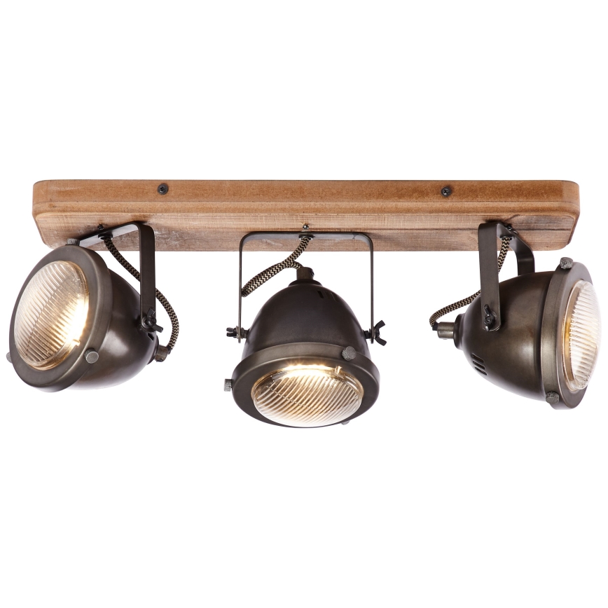 Brilliant - Plafondspot CARMEN WOOD 3xGU10/5W/230V bruin