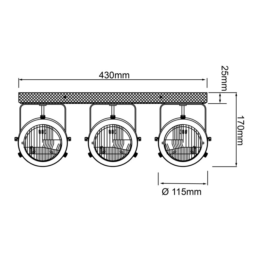 Brilliant - Plafondspot CARMEN WOOD 3xGU10/5W/230V bruin