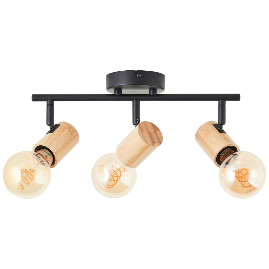 Brilliant - Plafondspot KERRY 3xE27/40W/230V zwart/bamboe