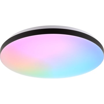 Brilliant - Plafonier RGBW à intensité variable LIVIO LED/20W/230V 3000-6500K d. 49 cm noir + Télécommande