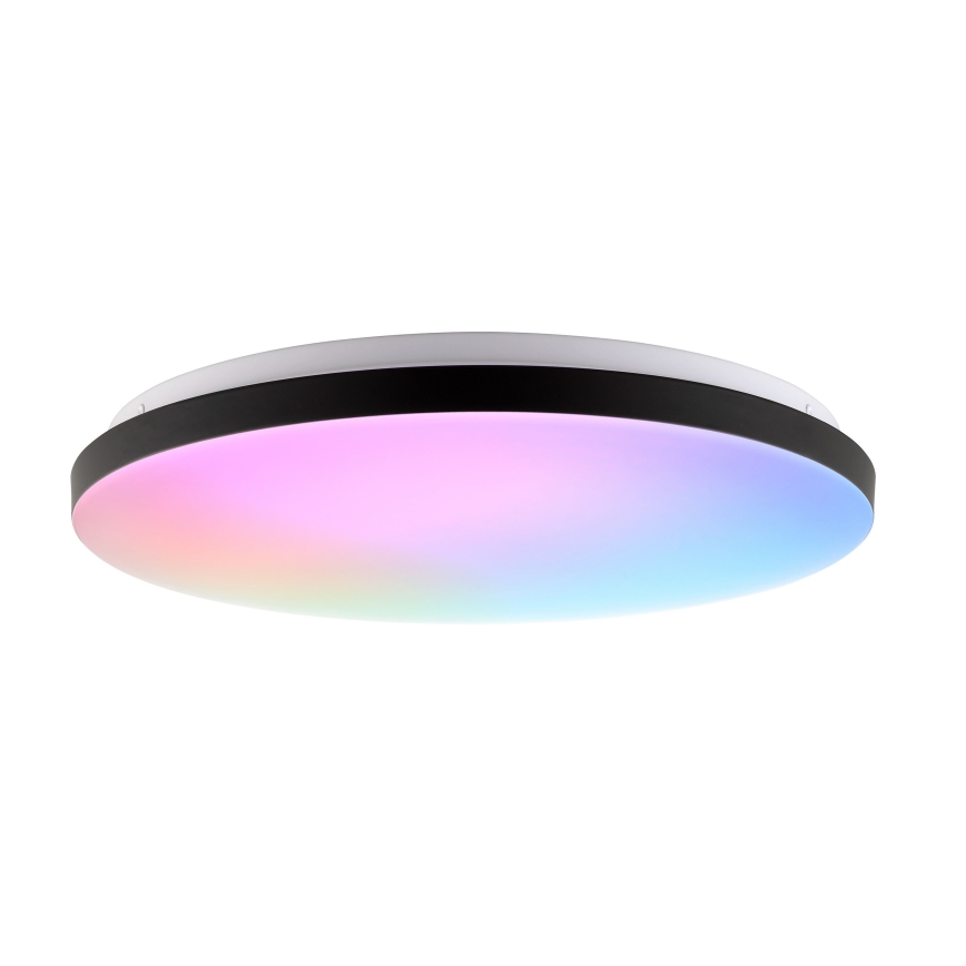 Brilliant - Plafonier RGBW à intensité variable LIVIO LED/20W/230V 3000-6500K d. 49 cm noir + Télécommande