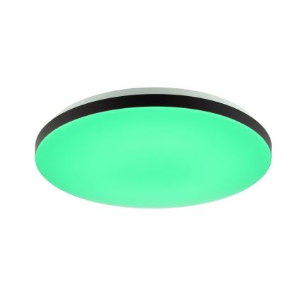 Brilliant - Plafonier RGBW à intensité variable LIVIO LED/20W/230V 3000-6500K d. 49 cm noir + Télécommande