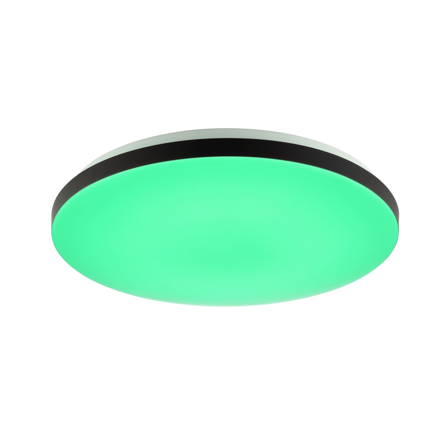 Brilliant - Plafonier RGBW à intensité variable LIVIO LED/20W/230V 3000-6500K d. 49 cm noir + Télécommande