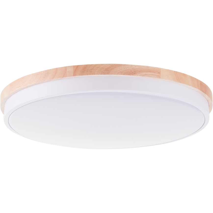 Brilliant - Plafonnier à intensité variable BAARLO LED/36W/230V 3000-6500K d. 50 cm blanc/figuier caoutchouc + Télécommande