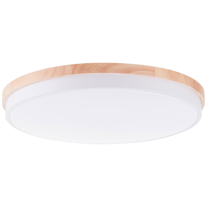 Brilliant - Plafonnier à intensité variable BAARLO LED/36W/230V 3000-6500K d. 50 cm blanc/figuier caoutchouc + Télécommande