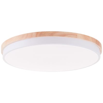 Brilliant - Plafonnier à intensité variable BAARLO LED/36W/230V 3000-6500K d. 50 cm blanc/figuier caoutchouc + Télécommande