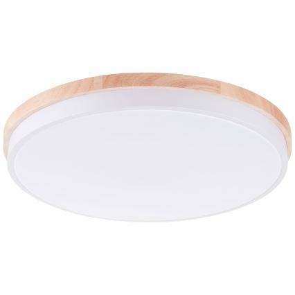 Brilliant - Plafonnier à intensité variable BAARLO LED/36W/230V 3000-6500K d. 50 cm blanc/figuier caoutchouc + Télécommande