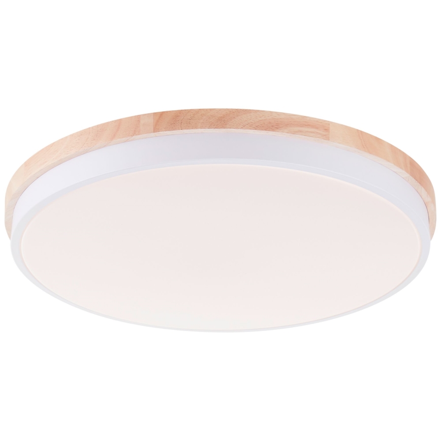 Brilliant - Plafonnier à intensité variable BAARLO LED/36W/230V 3000-6500K d. 50 cm blanc/figuier caoutchouc + Télécommande