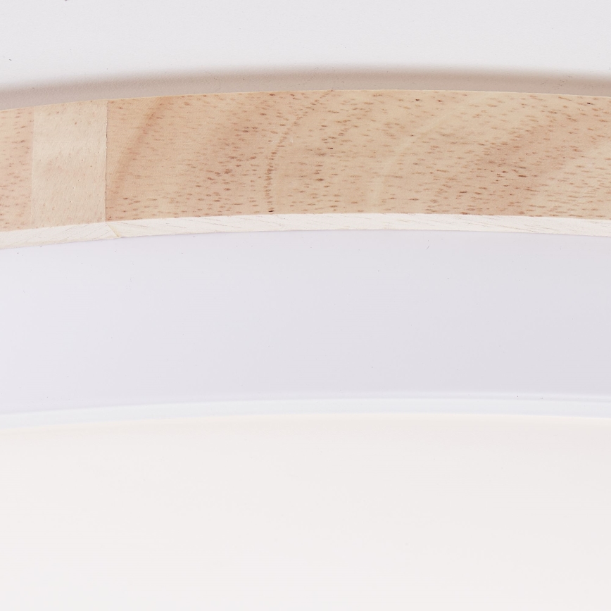 Brilliant - Plafonnier à intensité variable BAARLO LED/36W/230V 3000-6500K d. 50 cm blanc/figuier caoutchouc + Télécommande