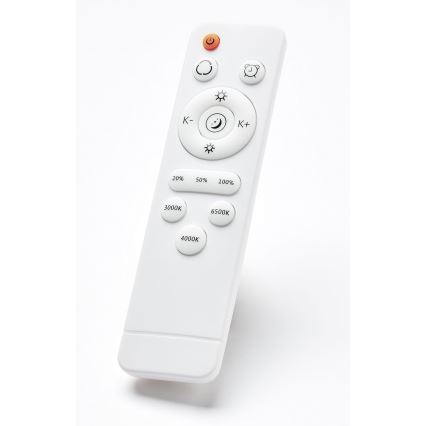 Brilliant - Plafonnier à intensité variable BAARLO LED/36W/230V 3000-6500K d. 50 cm blanc/figuier caoutchouc + Télécommande