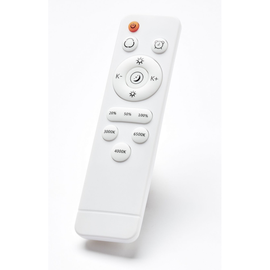 Brilliant - Plafonnier à intensité variable BAARLO LED/36W/230V 3000-6500K d. 50 cm blanc/figuier caoutchouc + Télécommande