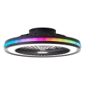 Brilliant - Plafonnier avec ventilateur PALMERO LED RGBW dimmable/40 W/230 V 2700–6500 K Ø 46,6 cm beige + télécommande
