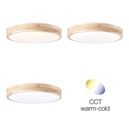 Brilliant - Plafonnier SLIMLINE LED/14W/230V 3000/4000K figuier caoutchouc - FSC certifié