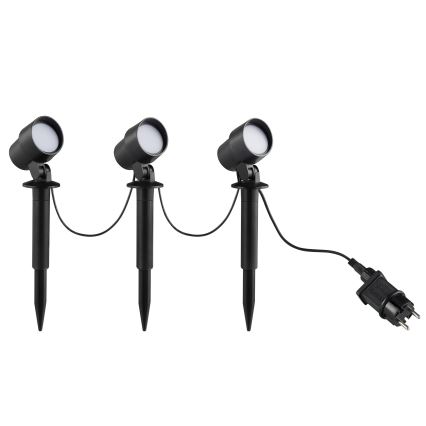 Brilliant - SET van 3 LED-buitenlampen KAMARA LED/8,5W/230V IP44 zwart