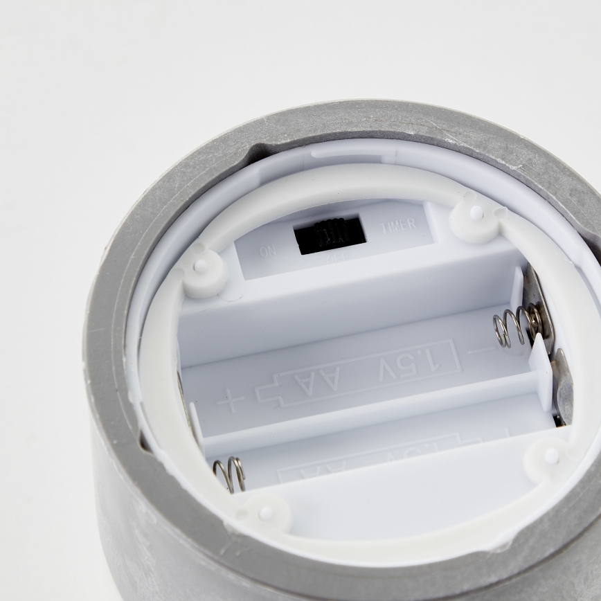 Brilliant - Set van 3 LED-kaarsen BOUGIE LED/2xAA IP44 grijs/rookkleurig
