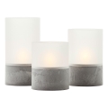 Brilliant - set van 3 LED-kaarsen BOUGIE LED/2xAA IP44 grijs/wit