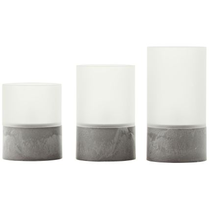 Brilliant - set van 3 LED-kaarsen BOUGIE LED/2xAA IP44 grijs/wit