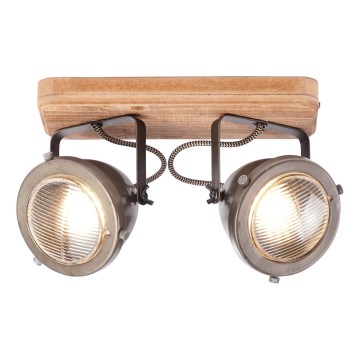 Brilliant - Spot CARMEN WOOD 2xGU10/5W/230V eucalyptus
