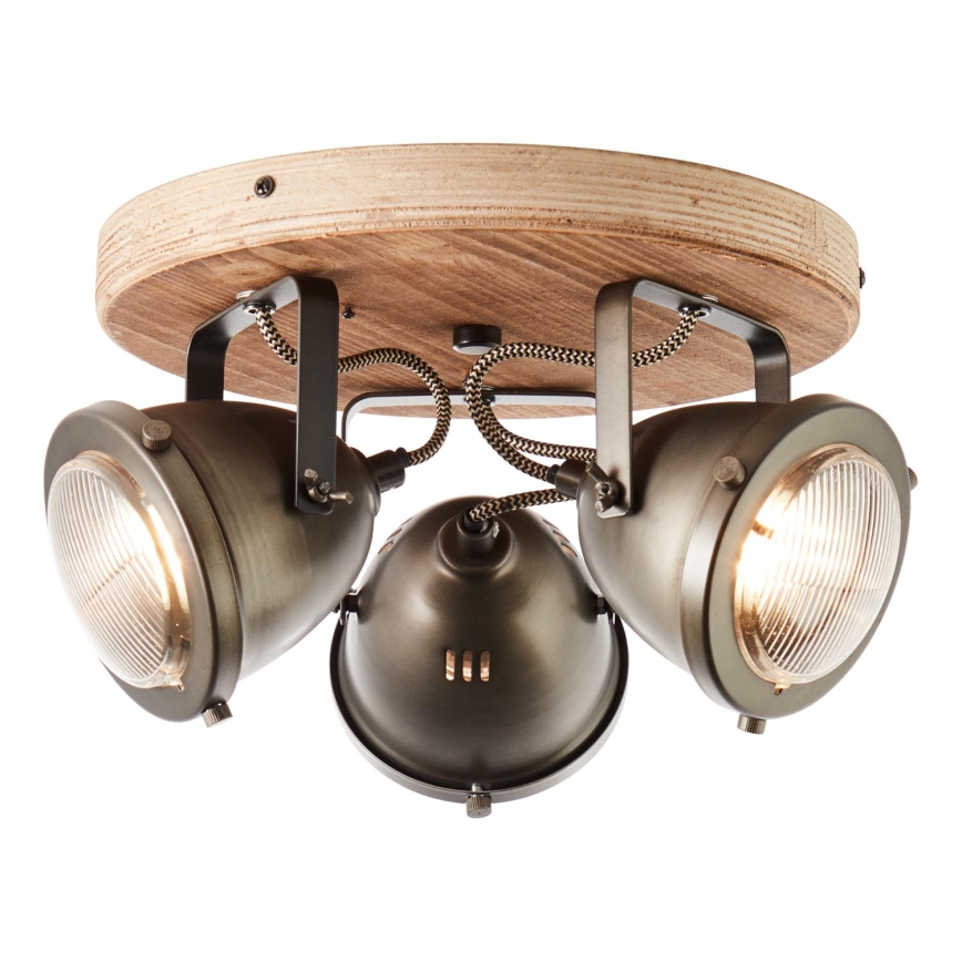 Brilliant - Spot CARMEN WOOD 3xGU10/5W/230V, finition eucalyptus