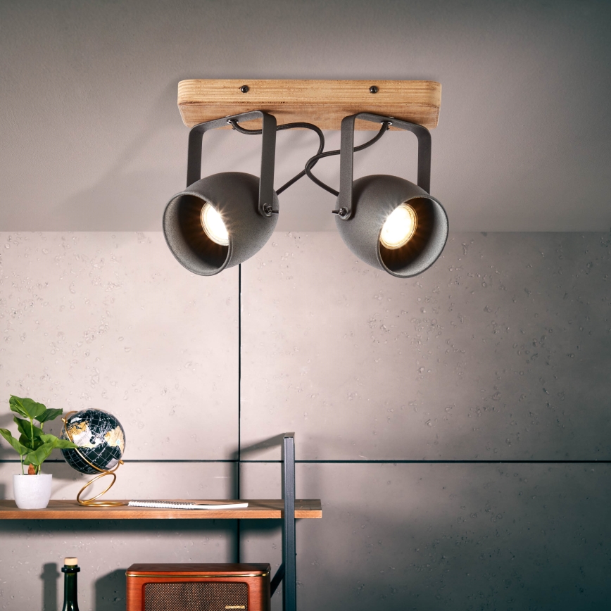 Brilliant - Spot directionnel CROWTON 2xGU10/6W/230V, finition pin