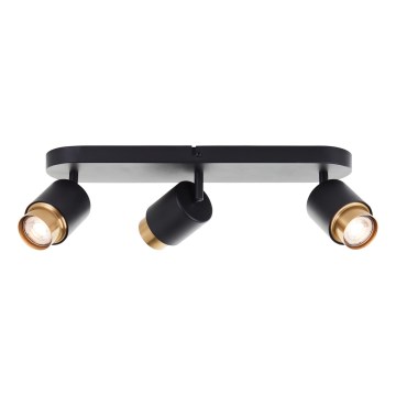 Brilliant - Spot LED COVELO 3xGU10/5W/230V noir/doré