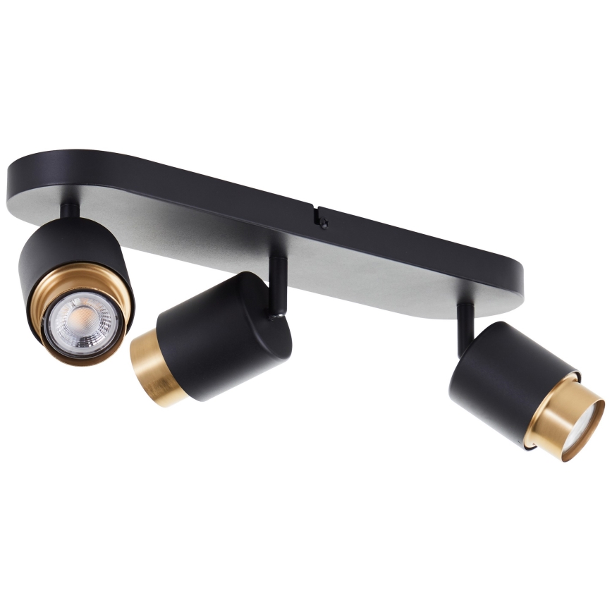 Brilliant - Spot LED COVELO 3xGU10/5W/230V noir/doré