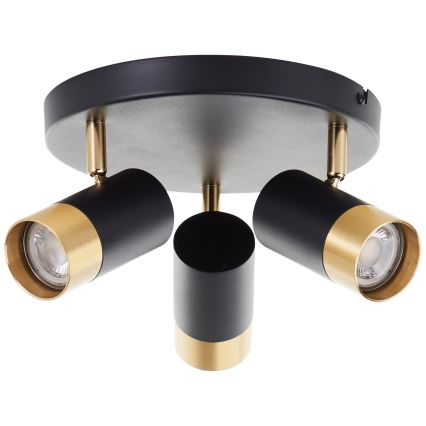 Brilliant - Spot LED VIGOLO 3xGU10/5W/230V noir/doré
