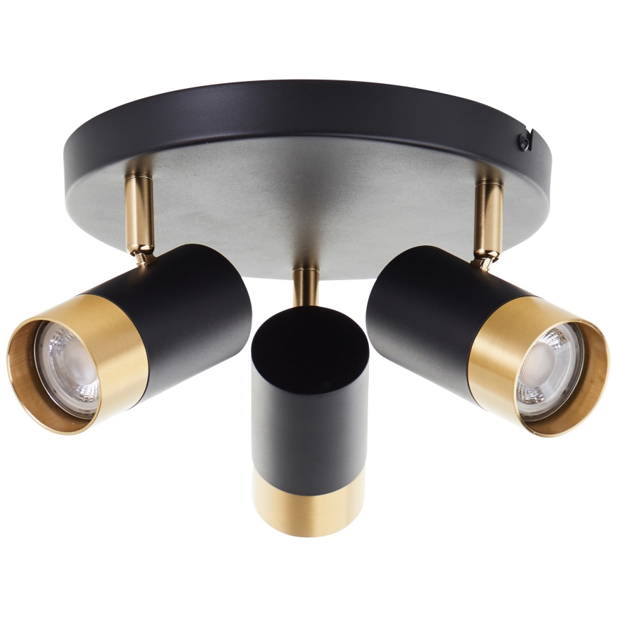 Brilliant - Spot LED VIGOLO 3xGU10/5W/230V noir/doré