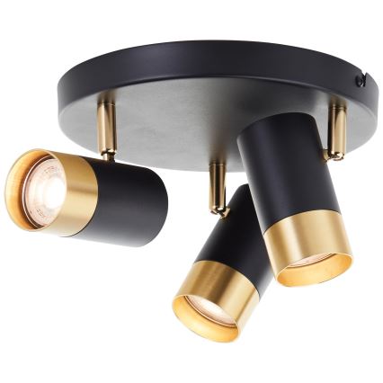 Brilliant - Spot LED VIGOLO 3xGU10/5W/230V noir/doré