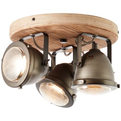 Brilliant - Spotarmatuur CARMEN WOOD 3xGU10/5W/230V eucalyptus